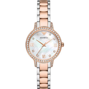 Emporio Armani Cleo White Mother-Of-Pearl Dial Women 32mm