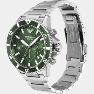 Helios (World Explorer) Men Quartz Green Dial Chronograph Stainless Steel Watch AR11500