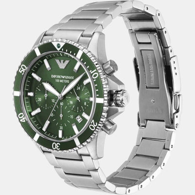 Helios (World Explorer) Men Quartz Green Dial Chronograph Stainless Steel Watch AR11500