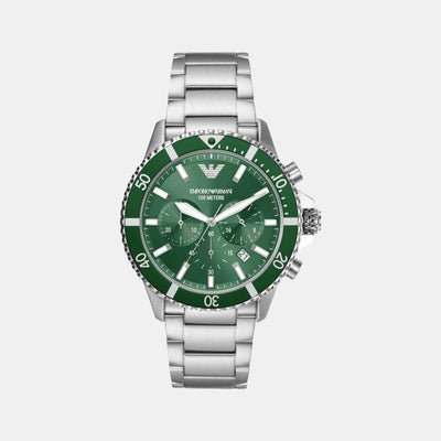 Helios (World Explorer) Men Quartz Green Dial Chronograph Stainless Steel Watch AR11500