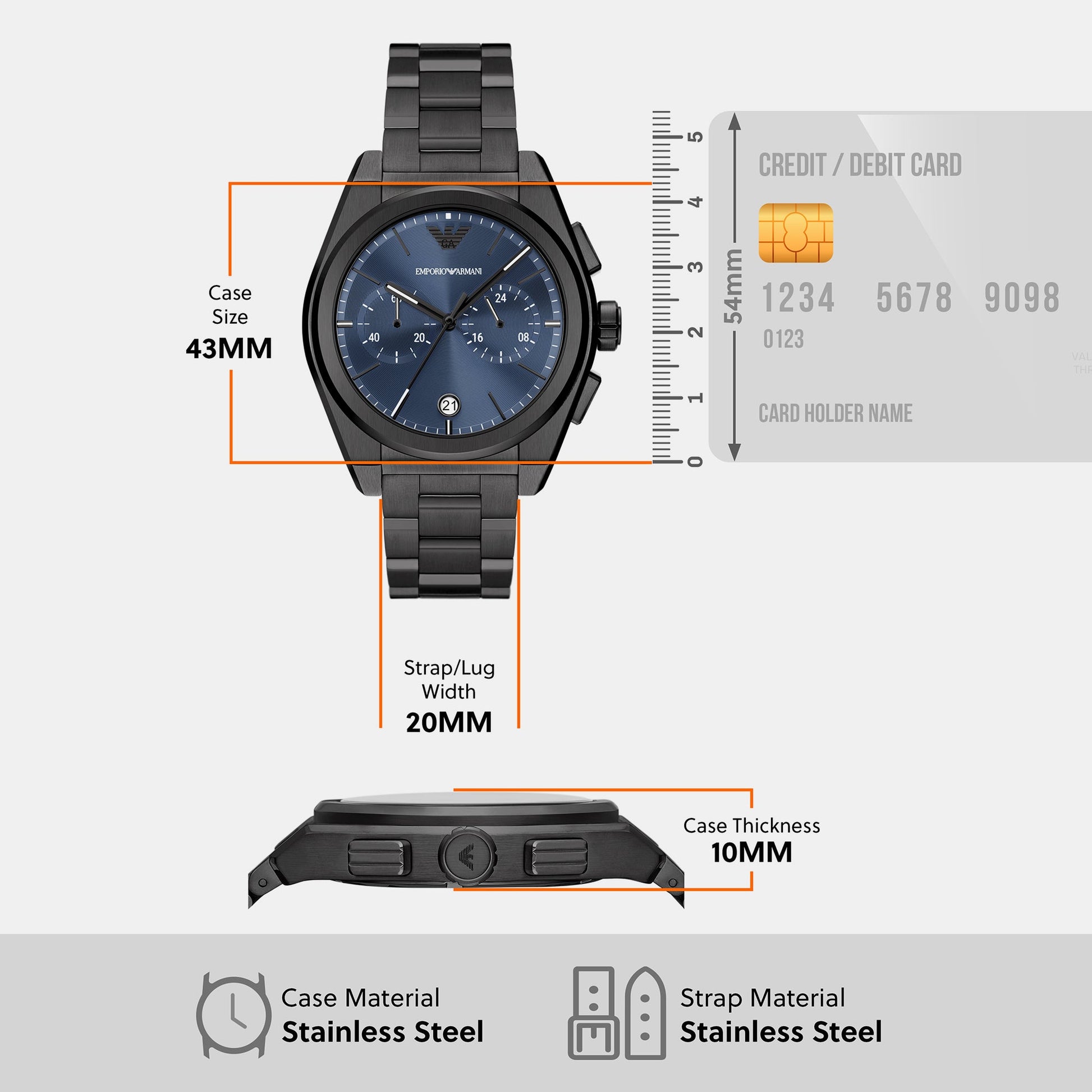 Federico Men Quartz Grey Dial Chronograph Stainless Steel Watch AR11561