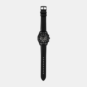Antonio Men Quartz Black Dial Chronograph Leather Watch AR11583