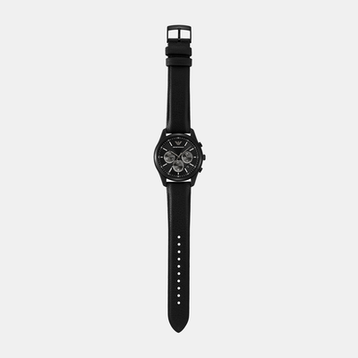 Antonio Men Quartz Black Dial Chronograph Leather Watch AR11583