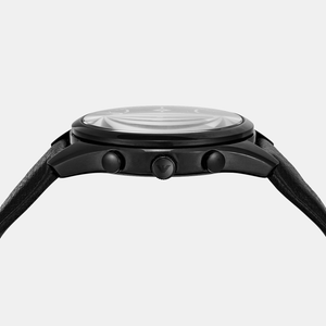 Antonio Men Quartz Black Dial Chronograph Leather Watch AR11583
