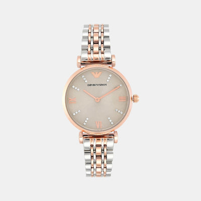 Gianni T-Bar Women Quartz Beige Dial Analog Stainless Steel Watch AR1840
