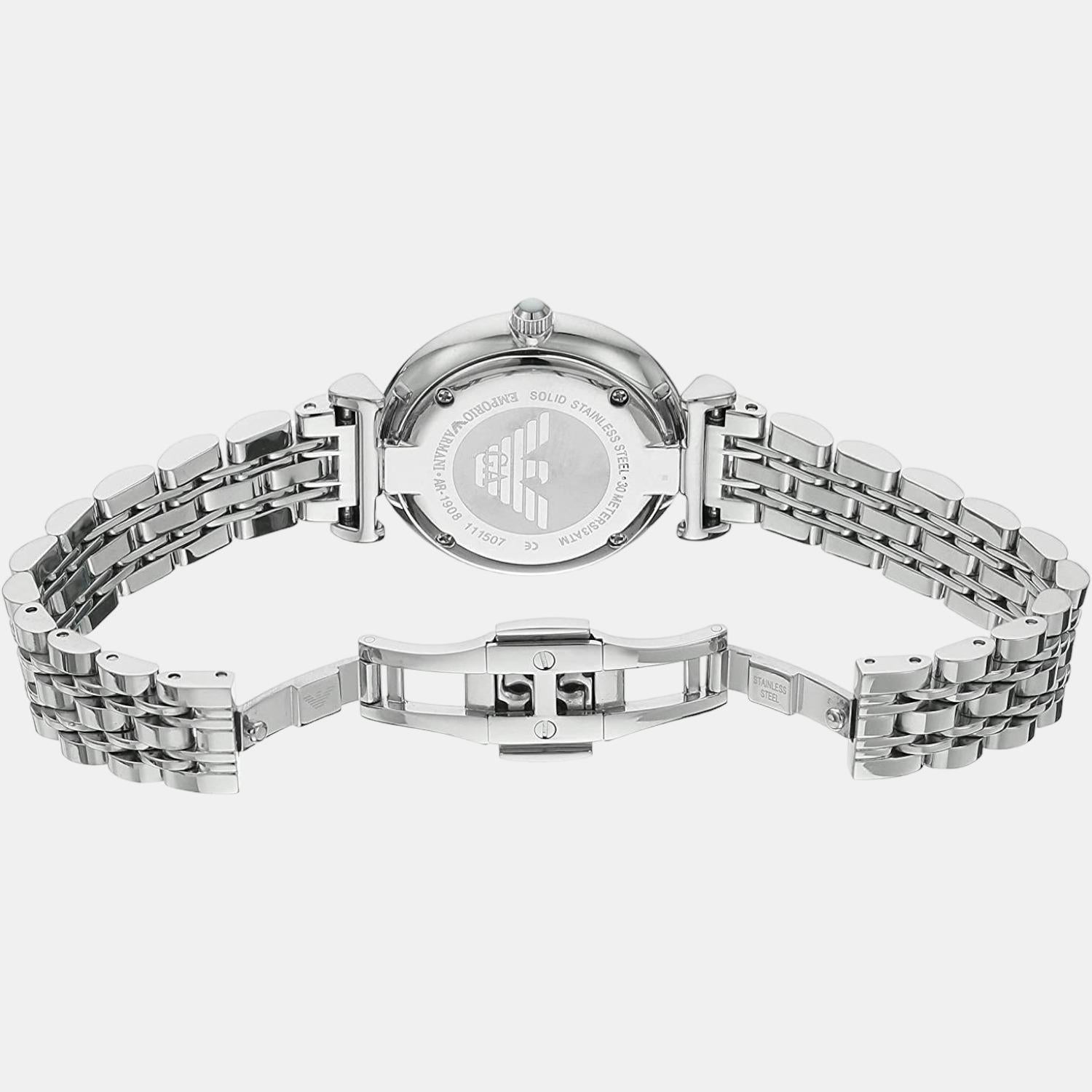 Gianni T-Bar Women Quartz Mother Of Pearl Dial Analog Stainless Steel Watch AR1908