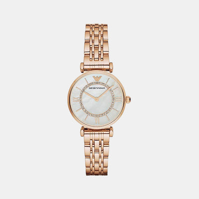 Gianni T-Bar Women Quartz White Dial Analog Stainless Steel Watch AR1909