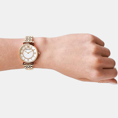 Gianni T-Bar Women Quartz White Dial Analog Stainless Steel Watch AR1909