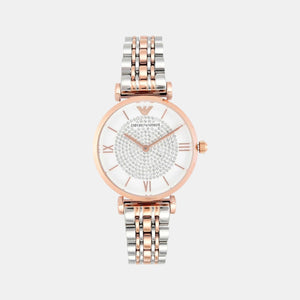 Gianni T-Bar Women Quartz White Dial Analog Stainless Steel Watch AR1926