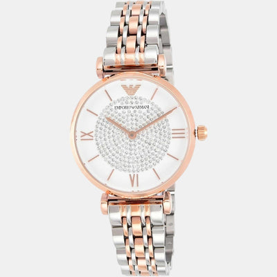 Gianni T-Bar Women Quartz White Dial Analog Stainless Steel Watch AR1926