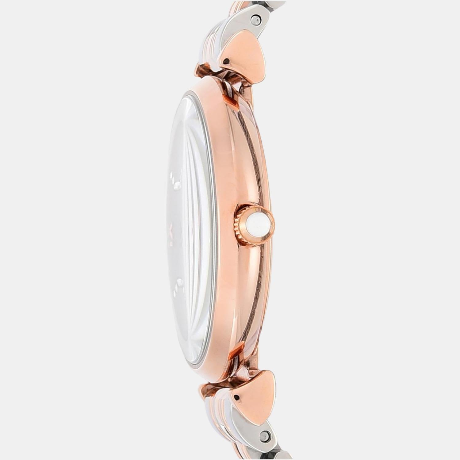 Gianni T-Bar Women Quartz White Dial Analog Stainless Steel Watch AR1926