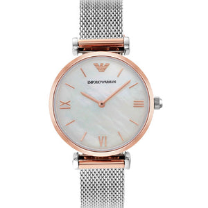 Emporio Armani Gianni T-Bar White Mother-Of-Pearl Dial Women 32mm AR2067