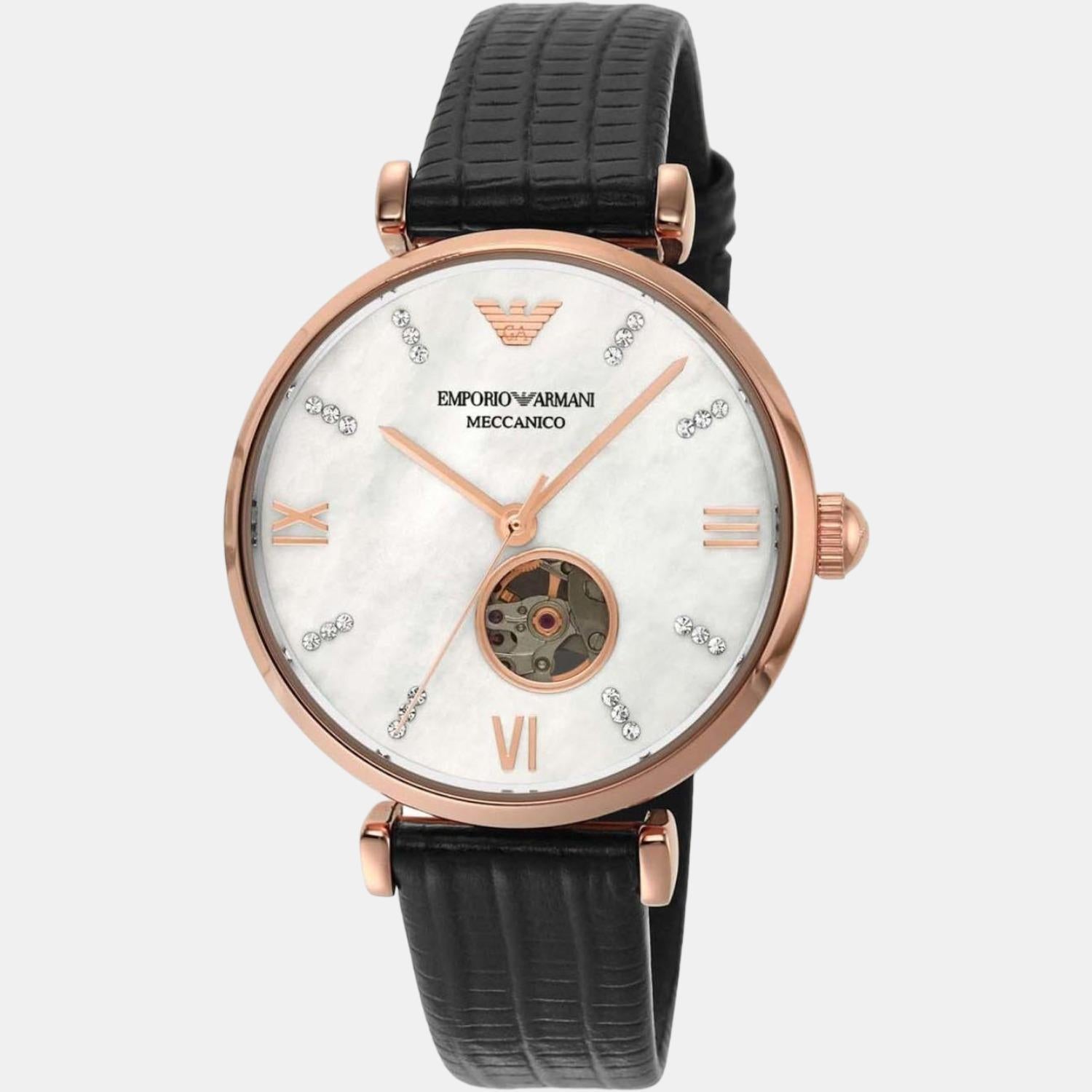 Gianni T-Bar Women Automatic White Dial Analog Leather Watch AR60047