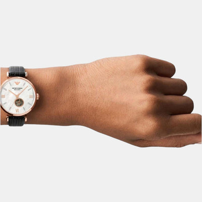 Gianni T-Bar Women Automatic White Dial Analog Leather Watch AR60047