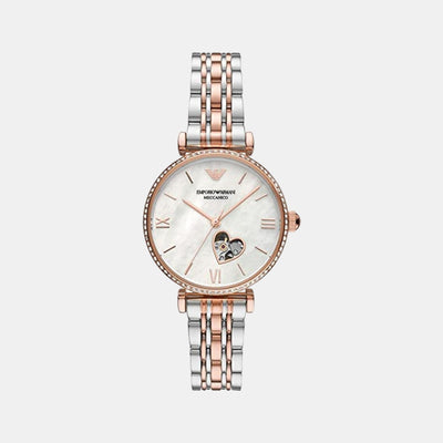 Gianni T-Bar Women Automatic White Dial Analog Stainless Steel Watch AR60049
