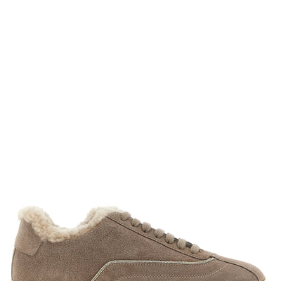 Fabiana Filippi Diamond Detail Suede Sneakers
