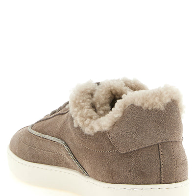 Fabiana Filippi Diamond Detail Suede Sneakers