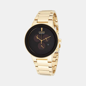 Axiom Men Eco-Drive Black Dial Chronograph Stainless Steel Watch AT2242-55E