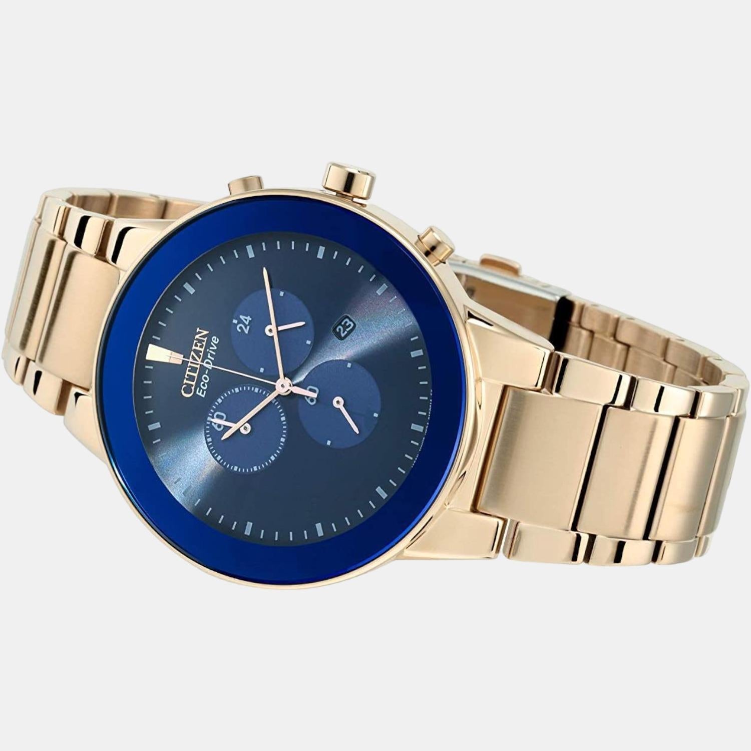 Axiom Men Quartz Blue Dial Chronograph Stainless Steel Watch AT2243-87L