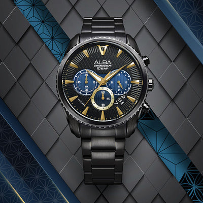 Alba Signa Black Dial Men 43mm AT3J09X1