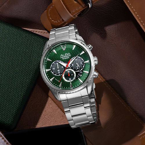 Alba Signa Green Dial Men 43mm AT3J13X1