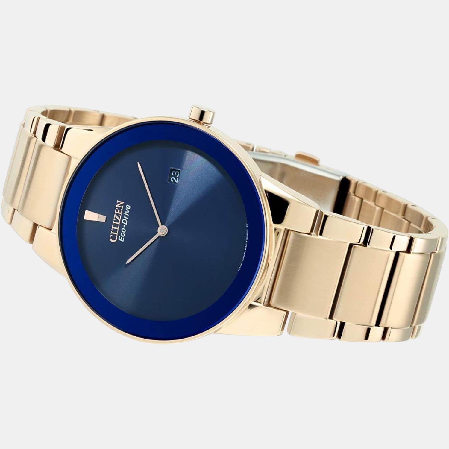 Axiom Men Quartz Blue Dial Analog Stainless Steel Watch AU1066-80L