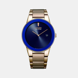 Axiom Men Quartz Blue Dial Analog Stainless Steel Watch AU1066-80L
