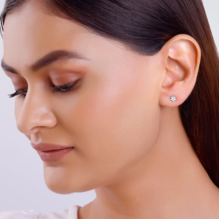 Silver Zircon Constellation Earrings