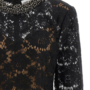 Self-Portrait Lace Dress With Jewel Collar