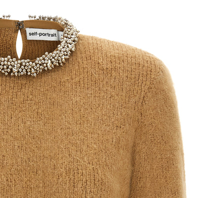 Self-Portrait Sweater With Jewel Embroidery