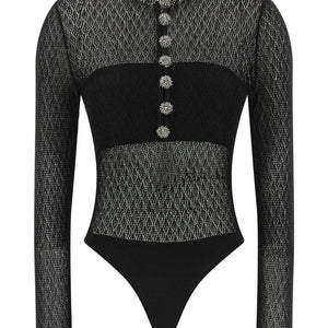 Self-Portrait Openwork Knitted Bodysuit