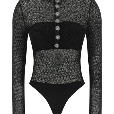 Self-Portrait Openwork Knitted Bodysuit