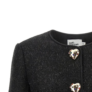 Self-Portrait Bouclé Fur Jacket