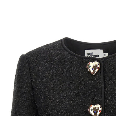 Self-Portrait Bouclé Fur Jacket