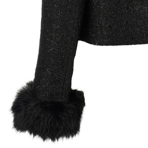 Self-Portrait Bouclé Fur Jacket