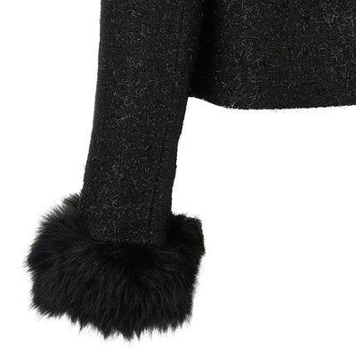 Self-Portrait Bouclé Fur Jacket
