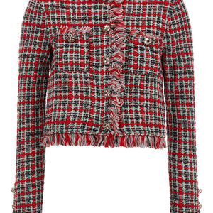 Self-Portrait Fringed Knit Jacket