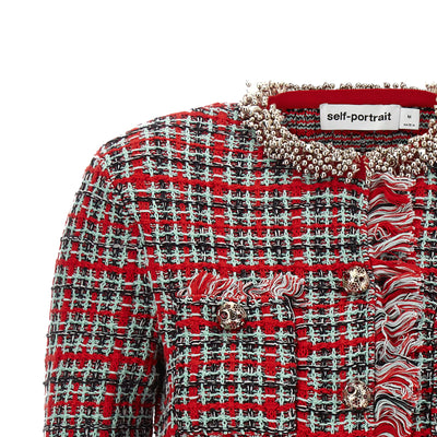 Self-Portrait Fringed Knit Jacket