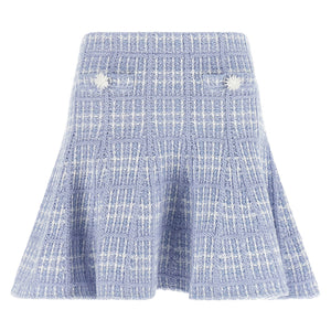 Self-Portrait Check Knit Skirt