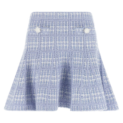 Self-Portrait Check Knit Skirt