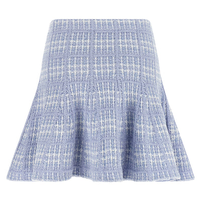 Self-Portrait Check Knit Skirt