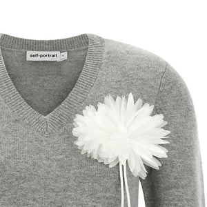 Self-Portrait Fiore Pin Sweater