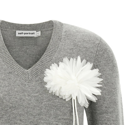 Self-Portrait Fiore Pin Sweater