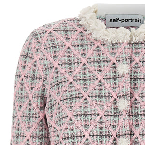 Self-Portrait Floral Collar Cardigan