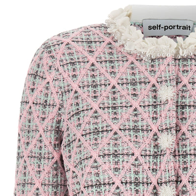 Self-Portrait Floral Collar Cardigan