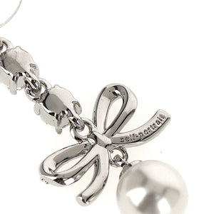 Self-Portrait Bow Crystal Charm Earrings