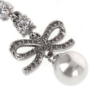 Self-Portrait Bow Crystal Charm Earrings