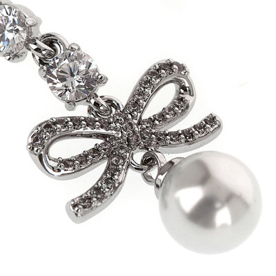 Self-Portrait Bow Crystal Charm Earrings
