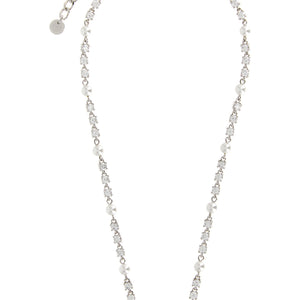 Self-Portrait Crystal Pearl Bow Necklace