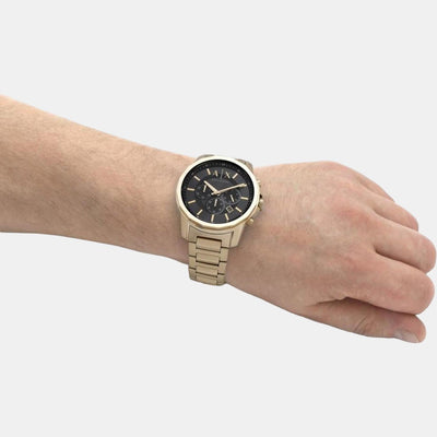 Banks Men Quartz Grey Dial Chronograph Stainless Steel Watch AX1721